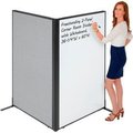 Global Equipment Interion    Freestanding 2-Panel Corner Room Divider with Whiteboard, 36-1/4"W x 60"H, Gray 695159GY